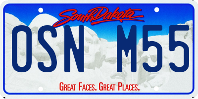 SD license plate 0SNM55
