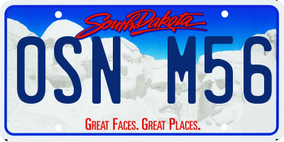 SD license plate 0SNM56