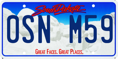 SD license plate 0SNM59