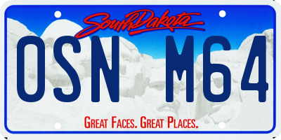SD license plate 0SNM64