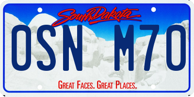 SD license plate 0SNM70