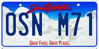 SD license plate 0SNM71