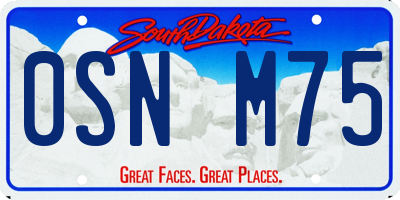 SD license plate 0SNM75