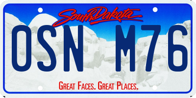 SD license plate 0SNM76