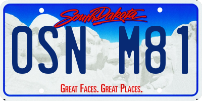 SD license plate 0SNM81
