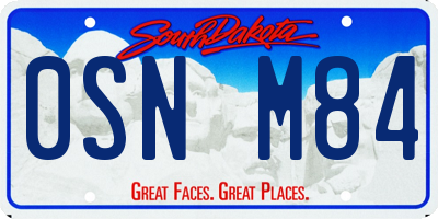 SD license plate 0SNM84