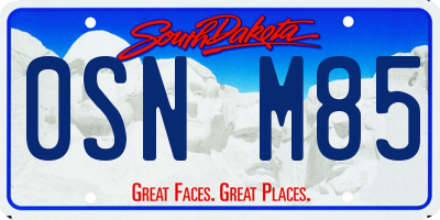 SD license plate 0SNM85