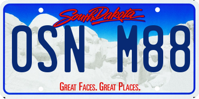 SD license plate 0SNM88