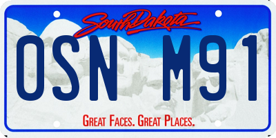 SD license plate 0SNM91