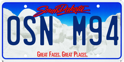 SD license plate 0SNM94