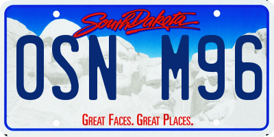 SD license plate 0SNM96