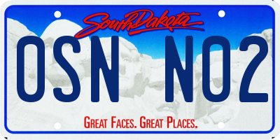 SD license plate 0SNN02