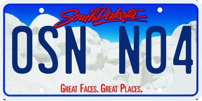 SD license plate 0SNN04