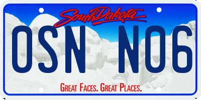 SD license plate 0SNN06