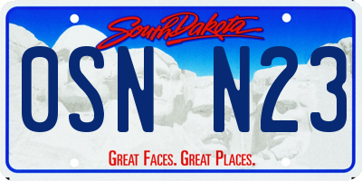 SD license plate 0SNN23