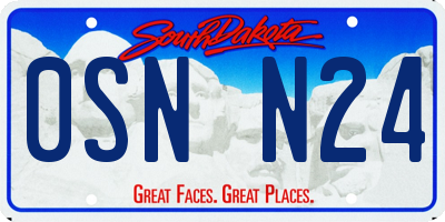 SD license plate 0SNN24