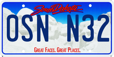 SD license plate 0SNN32