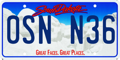 SD license plate 0SNN36