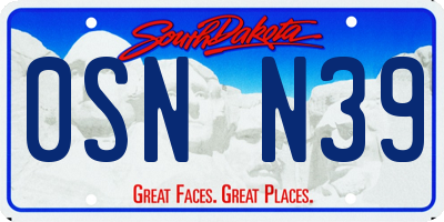 SD license plate 0SNN39