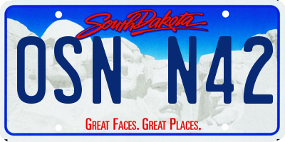 SD license plate 0SNN42