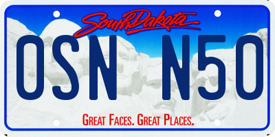 SD license plate 0SNN50