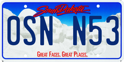 SD license plate 0SNN53