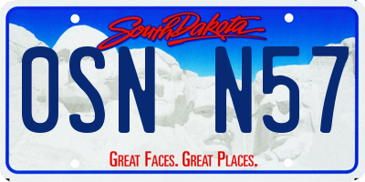 SD license plate 0SNN57
