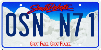 SD license plate 0SNN71