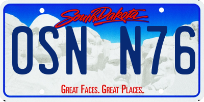 SD license plate 0SNN76