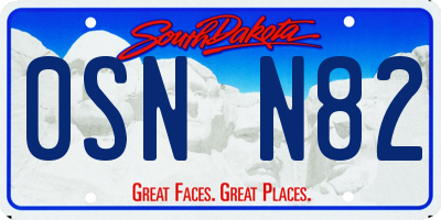 SD license plate 0SNN82