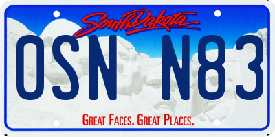 SD license plate 0SNN83