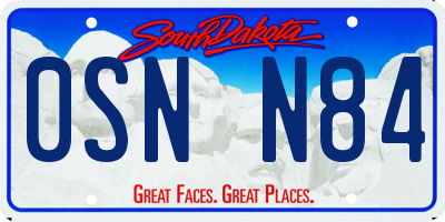 SD license plate 0SNN84