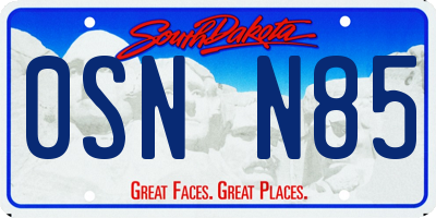 SD license plate 0SNN85