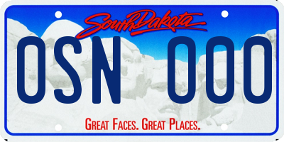 SD license plate 0SNO00