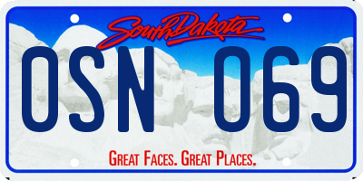 SD license plate 0SNO69
