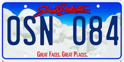 SD license plate 0SNO84