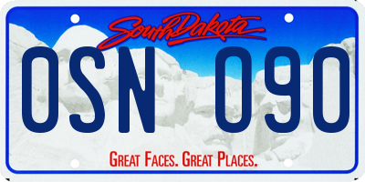 SD license plate 0SNO90