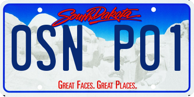 SD license plate 0SNP01