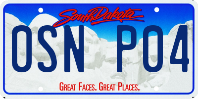 SD license plate 0SNP04