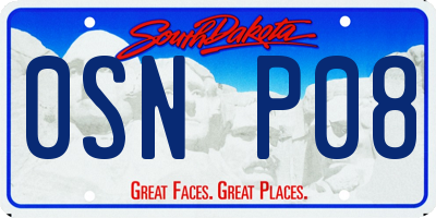 SD license plate 0SNP08
