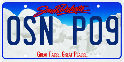 SD license plate 0SNP09
