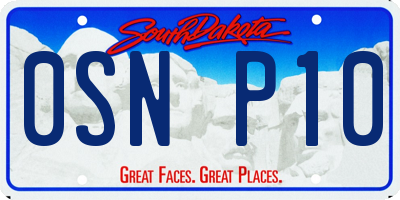 SD license plate 0SNP10