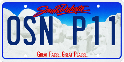 SD license plate 0SNP11
