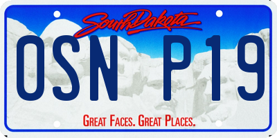 SD license plate 0SNP19