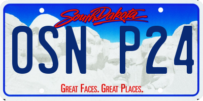 SD license plate 0SNP24