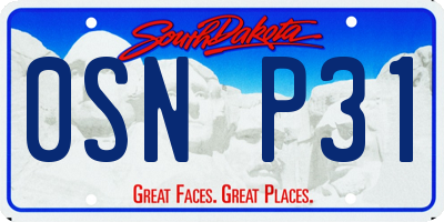 SD license plate 0SNP31