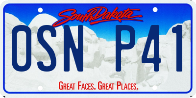 SD license plate 0SNP41
