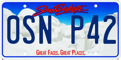 SD license plate 0SNP42