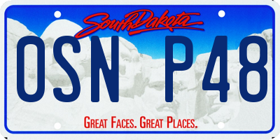 SD license plate 0SNP48