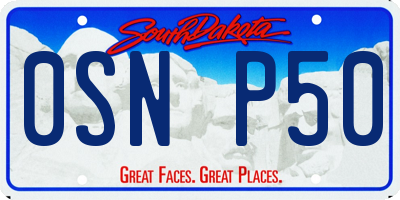 SD license plate 0SNP50